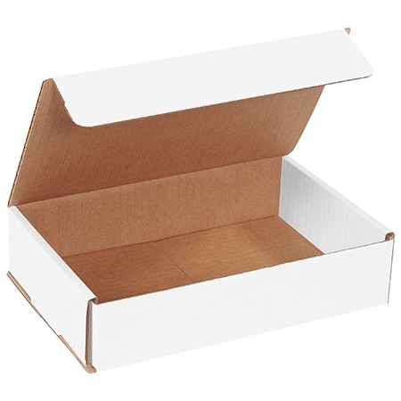 Box Packaging Corrugated Mailers, 9L x 6W x 2H, White, PK50 MLR962